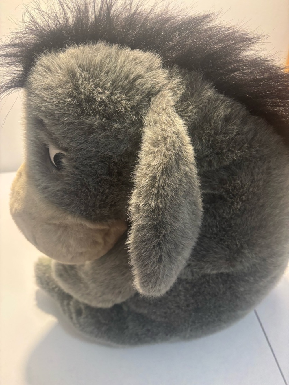 Disney Store Eeyore Plush 18" Winnie the Pooh Grey Detachable Tail - Picture 3 of 10